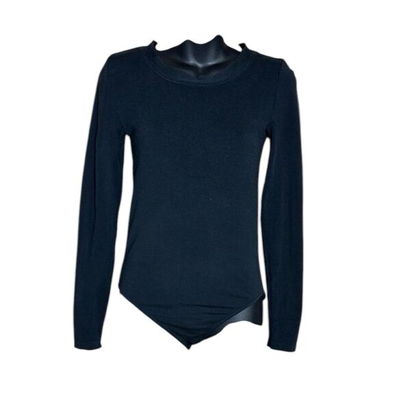 Wolford women’s medium black long sleeved bodysuit crewneck elevated basic - Picture 1 of 5